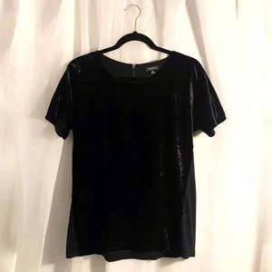 Lucky Brand | Velvet Black Scoop Neck Top in XS
